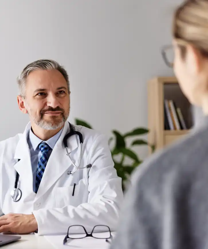 Doctor talking with a patient